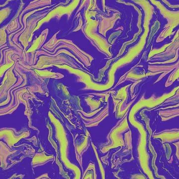 Psychedelic abstract acrylic seamless pattern in Fluid Art style in multicolor Stock Illustration