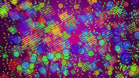 Psychedelic Abstract Background with Colorful Shape Patterns Stock Footage 305062604