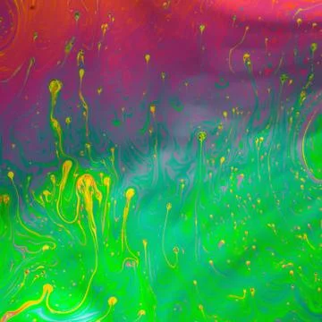 Psychedelic abstract background formed by soap bubble reflecting light Stock Photos
