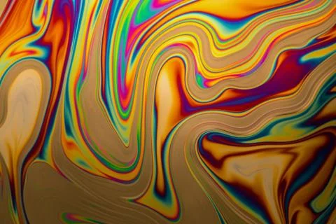 Psychedelic abstract background made from soap bubble reflecting light Stock Photos