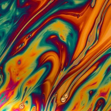 Psychedelic abstract background made from soap bubble reflecting light Stock Photos