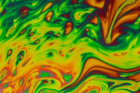Psychedelic abstract background made from soap bubble reflecting light Stock Photos