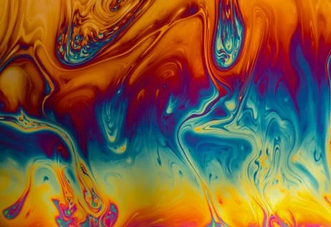 Psychedelic abstract background made from soap bubble reflecting light Stock Photos