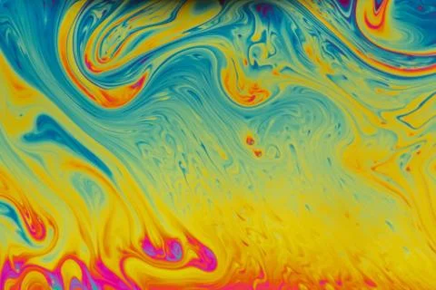 Psychedelic abstract background made from soap bubble reflecting light Stock Photos