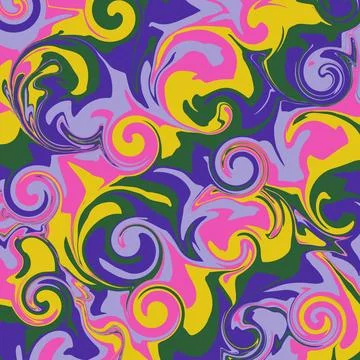 Psychedelic abstract background, mixed acrylic paint marble texture, colorful Stock Illustration
