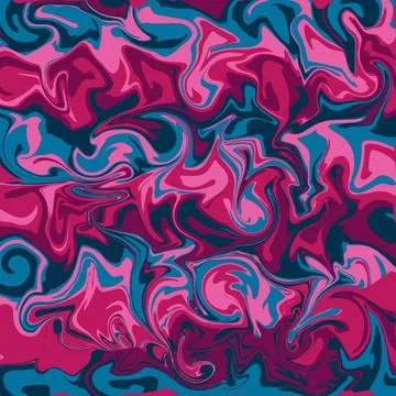 Psychedelic abstract background, mixed acrylic paint marble texture, colorful Stock Illustration