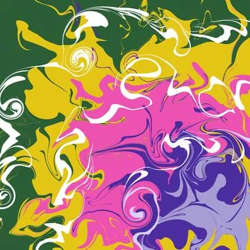 Psychedelic abstract background, mixed acrylic paint marble texture, colorful Stock Illustration