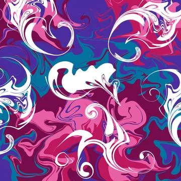 Psychedelic abstract background, mixed acrylic paint marble texture, colorful Stock Illustration