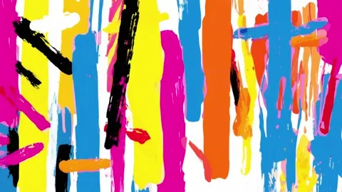 Psychedelic abstract brush strokes animated doodle background Stock Footage 315306991