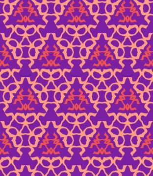Psychedelic abstract colorful violet red cream seamless pattern. イラスト素材