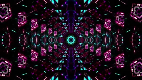 Psychedelic Abstract Cyberpunk. Loop Background Video stock 145424260