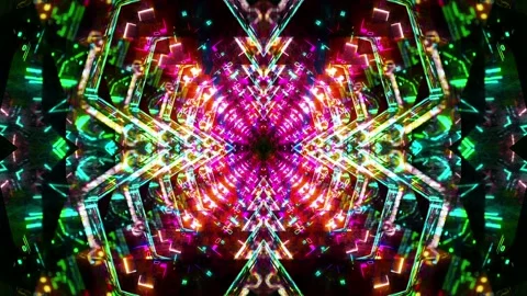 Psychedelic Abstract Cyberpunk. Loop Background Video stock 145424315