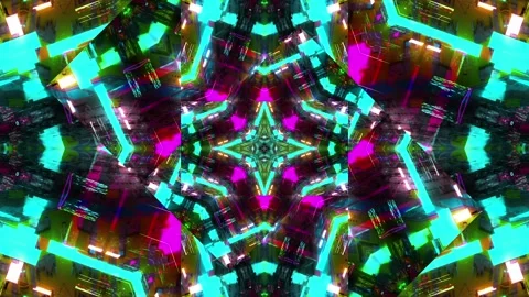 Psychedelic Abstract Cyberpunk. Loop Background Stock Footage 145424509