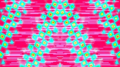 Psychedelic abstract digital pattern: vibrant retro synthwave backdrop design Stock Footage 335518569