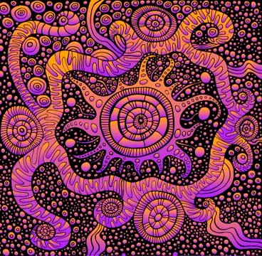 Psychedelic abstract fantasy background. Stock Illustration