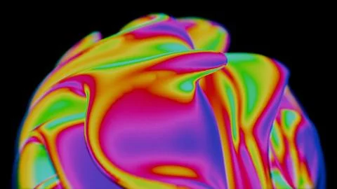 Psychedelic Abstract Flow with Vivid Rainbow Colors and Fluid Patterns Stock-Illustration