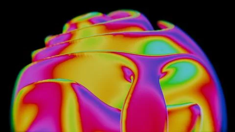 Psychedelic Abstract Flow with Vivid Rainbow Colors and Fluid Patterns Stock Illustration