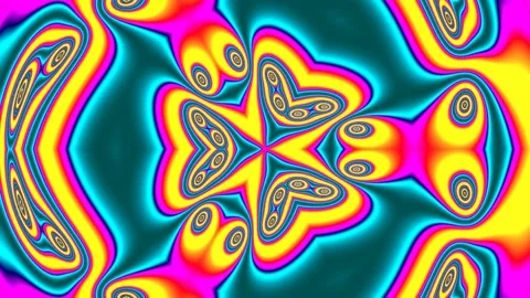 Psychedelic abstract fluid vortex background with intense gradient glow effec Stock Footage 339790498