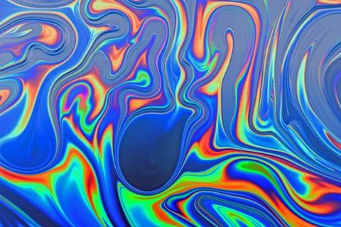 Psychedelic abstract formed by a soap bubble reflecting light Stock Photos