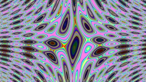 Psychedelic abstract fractal pattern with flowing geometric lines and vibra.. Stock Footage 337161862