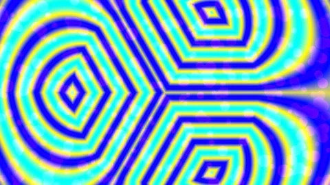 Psychedelic abstract geometric pattern background with neon retro color waves Stock Footage 337573953