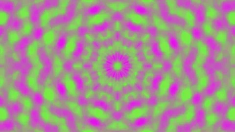 Psychedelic Abstract Geometric Pattern: Vibrant Green Purple Fractal Kaleid.. Stock Footage 339337093