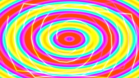 Psychedelic abstract kaleidoscope circle pattern animated background graphic Stock Footage 339344444