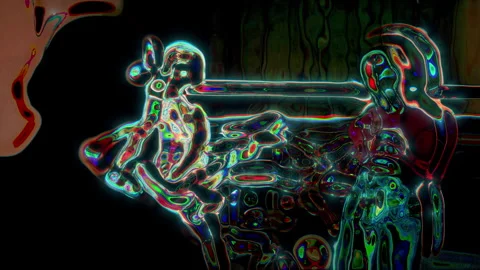 Psychedelic abstract liquid forms flowing animation Stock Footage 340514006