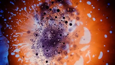 Psychedelic abstract liquid light show, organic paint swirls. Trippy wallpaper. Stock Footage 121705366