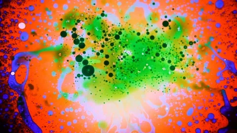 Psychedelic abstract liquid light show. Marble background. Water oil paint swirl Stock Footage 121705417