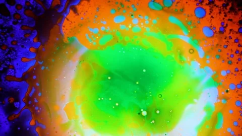 Psychedelic abstract liquid light show. Marble background. Water oil paint swirl Stock Footage 121705459