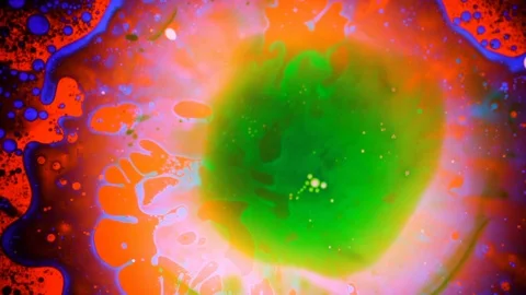Psychedelic abstract liquid light show. Marble background. Water oil paint swirl Stock Footage 121705523
