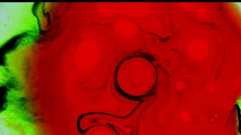 Psychedelic abstract liquid light show, organic paint swirls. Trippy wallpaper. Stock Footage 121705628