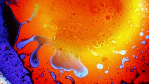 Psychedelic abstract liquid light show. Marble background. Water oil paint swirl Stock Footage 121705685