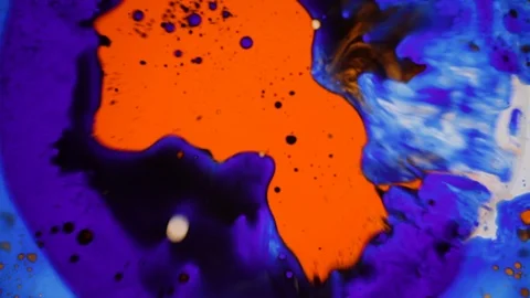 Psychedelic abstract liquid light show. Marble background. Water oil paint swirl Stock Footage 121705946