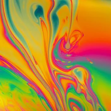 Psychedelic abstract made by light reflecting off of a soap bubble Stock Photos