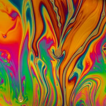 Psychedelic abstract made by light reflecting off of a soap bubble Stock Photos