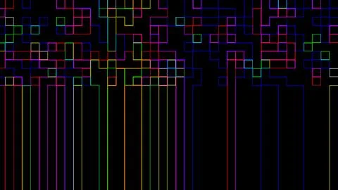 Psychedelic abstract neon geometric pattern background Stock Illustration