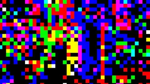 Psychedelic abstract neon pixel pattern background Stock Illustration