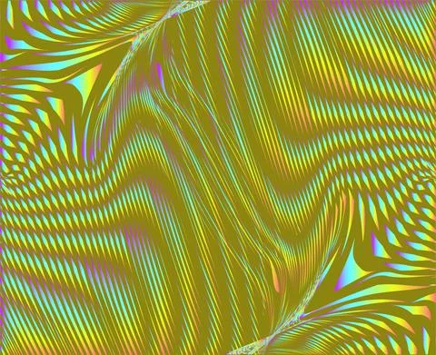 Psychedelic abstract neon tones texture with lines optical illusion. Stock Illustration