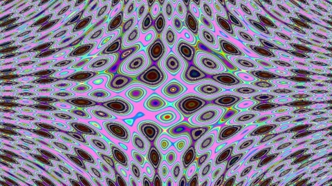 Psychedelic abstract pattern with fluid geometric swirls and vibrant color .. Stock Footage 337164788