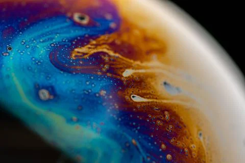 Psychedelic abstract planet from soap bubble, Light refraction Foto stock