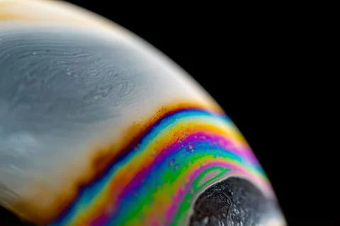 Psychedelic abstract planet from soap bubble, Light refraction Foto stock