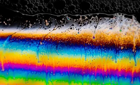 Psychedelic abstract planet from soap bubble, Light refraction Foto stock