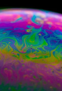 Psychedelic abstract planet from soap bubble, Light refraction Foto stock