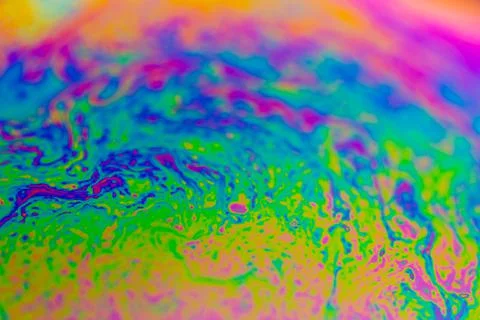 Psychedelic abstract planet from soap bubble, Light refraction Foto stock