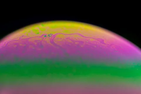Psychedelic abstract planet from soap bubble, Light refraction Stock Photos