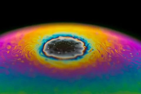 Psychedelic abstract planet from soap bubble, Light refraction Foto stock