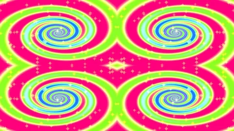 Psychedelic abstract spiral background pattern with neon yellow and magenta.. Stock Footage 336769477