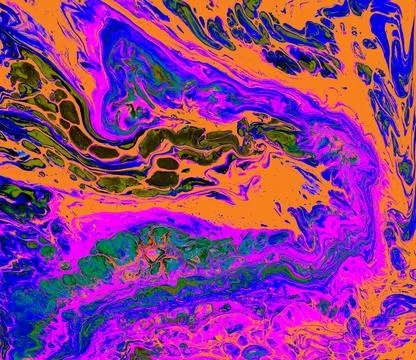 Psychedelic acrylic abstract background with liquid art wave texture. Stock Illustration